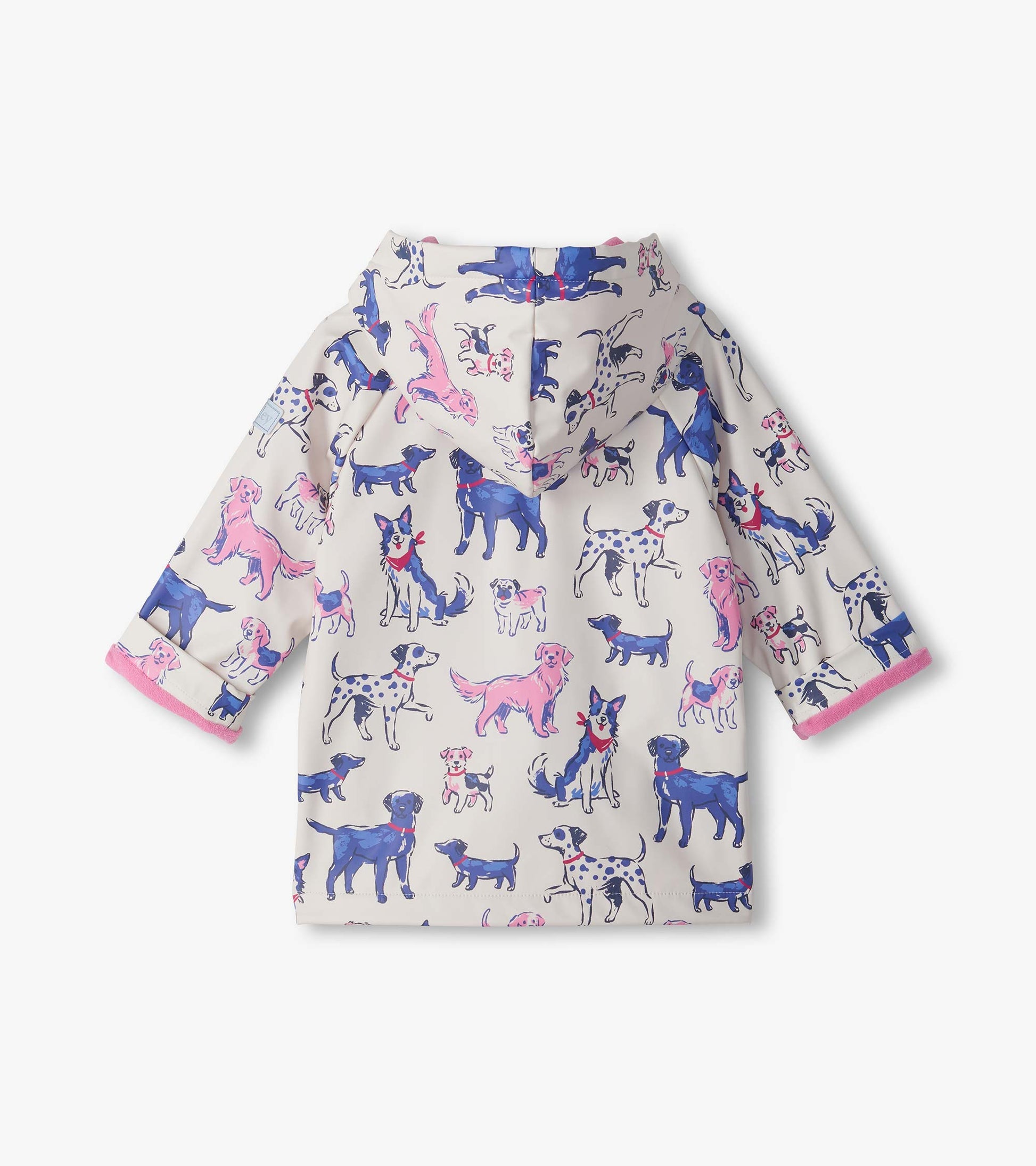 Button Up Rain Jacket - Sea Salt Little Pups