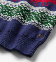 Holiday Fair Isle Crew Neck Sweater - Moose