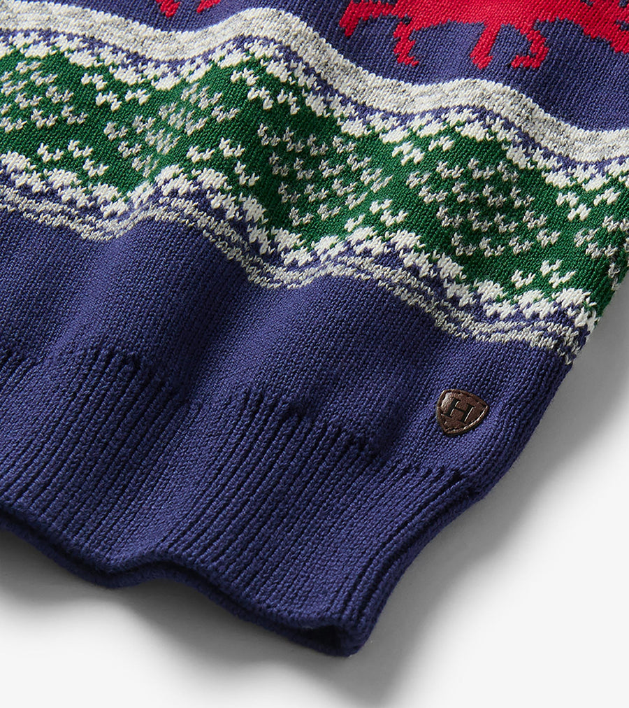 Holiday Fair Isle Crew Neck Sweater - Moose