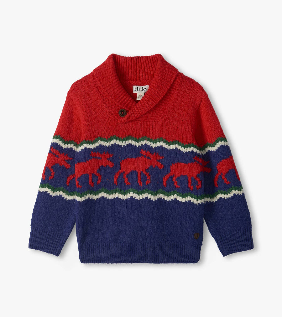 Holiday Pullover Sweater - Moose