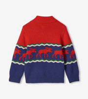 Holiday Pullover Sweater - Moose