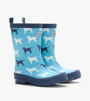 Matte Rain Boots- Dog Silhouette