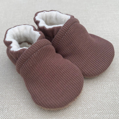 Organic Cotton Knit Slippers -  Ribbed Sunbake