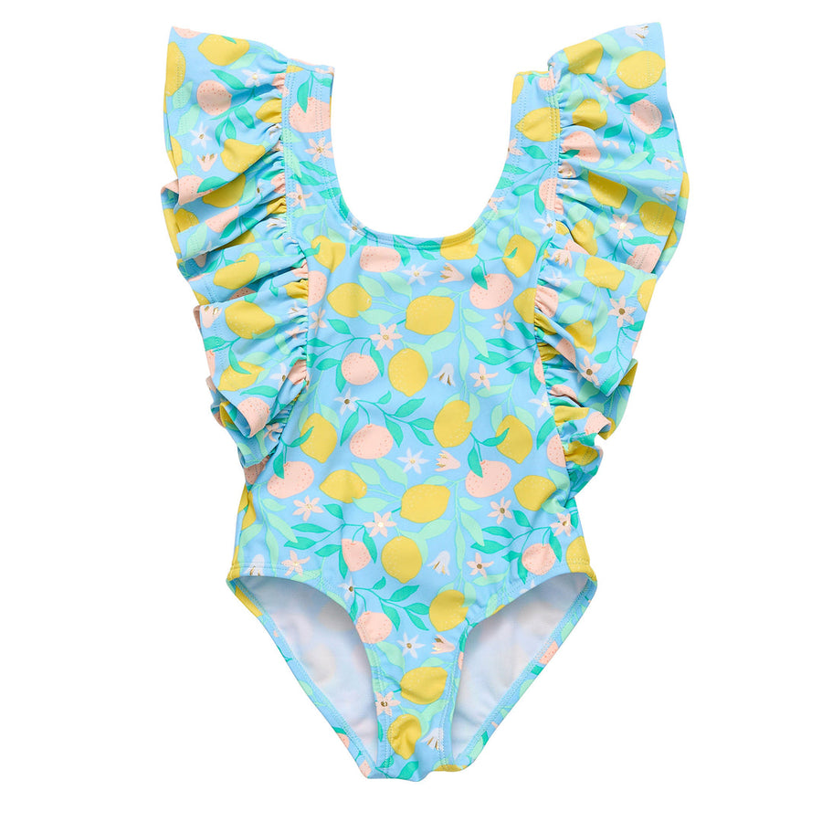 Wide Frill Swimsuit- Lemon Drops