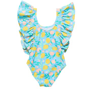 Wide Frill Swimsuit- Lemon Drops