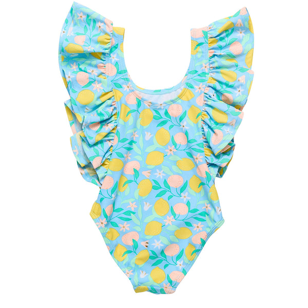 Wide Frill Swimsuit- Lemon Drops