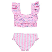 Pink Sea Frilled Crop Bikini