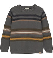 Long Sleeve Knit Pullover - Gargoyle Stripe