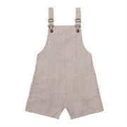 Galleon Woven Overalls - Brown and White Seersucker
