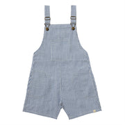 Galleon Woven Overalls - Royal and White Seersucker