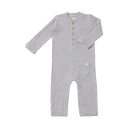 Mitch Henley Romper - Grey/White