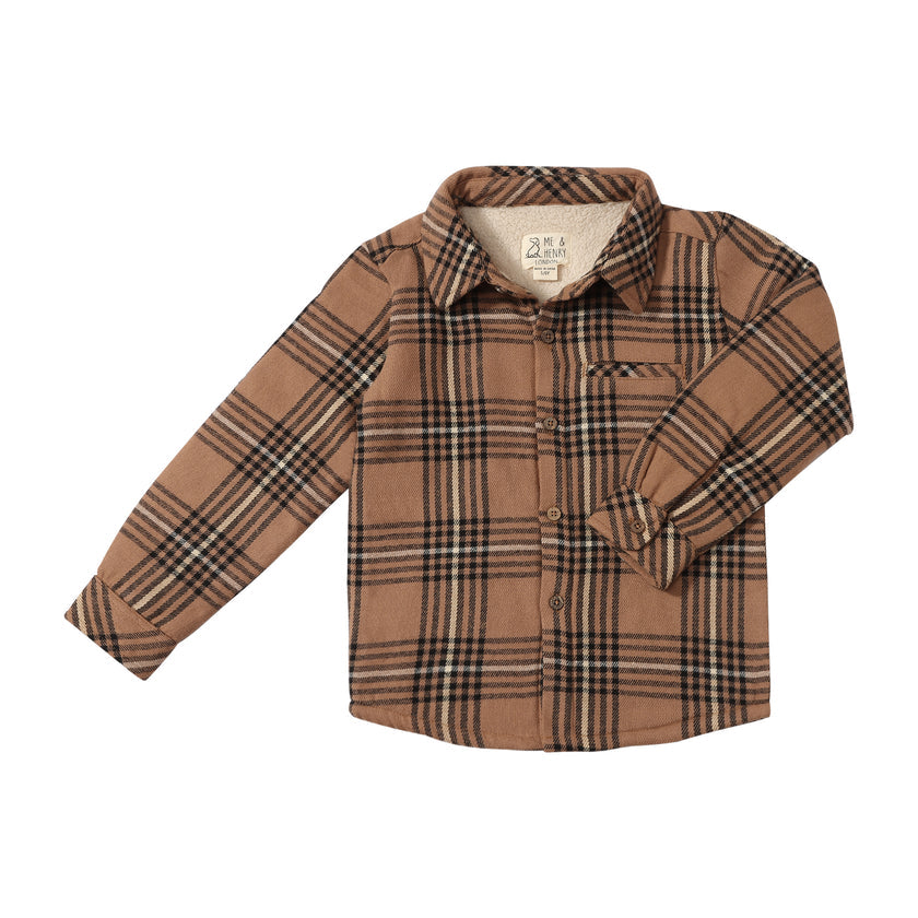 Adventurer Sherpa Lined Shirt - Brown/Black Plaid