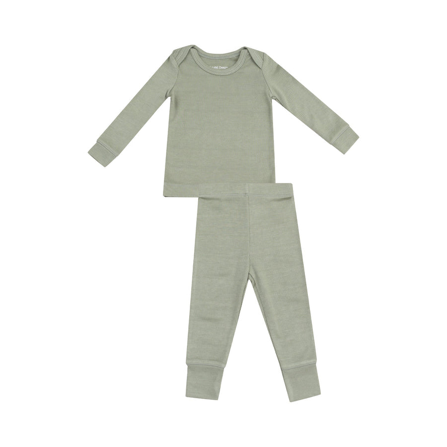 Ribbed Lounge Wear Set - Desert Sage
