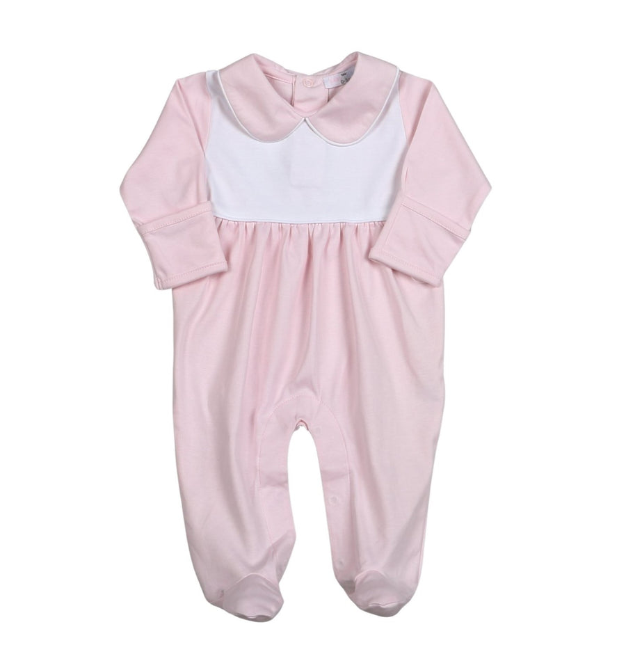 Isabella White Chest Pink Pima Footie