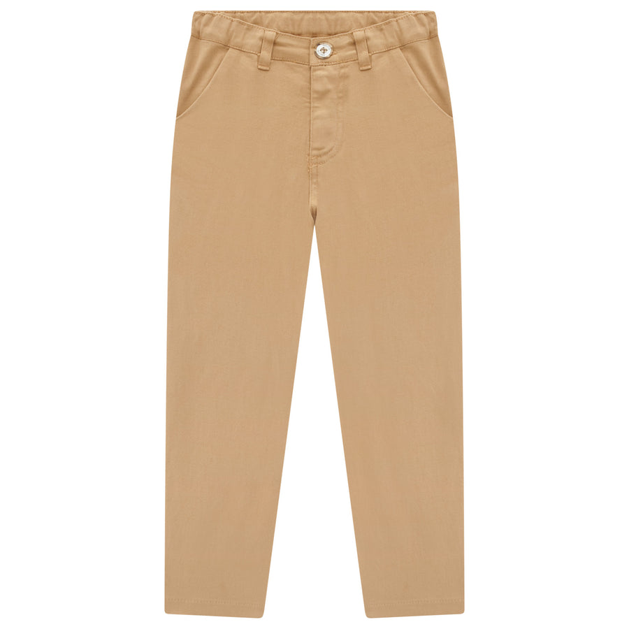 Woven Khaki Pants - Suede