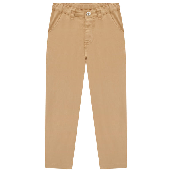 Woven Khaki Pants - Suede