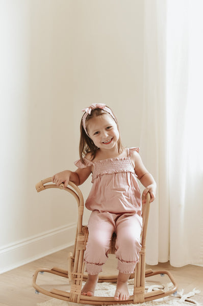 Organic Muslin Sleeveless Romper - Taffy