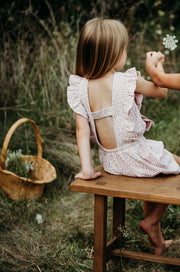 Kids Organic Muslin Ruffle Jumper - Taffy Floral