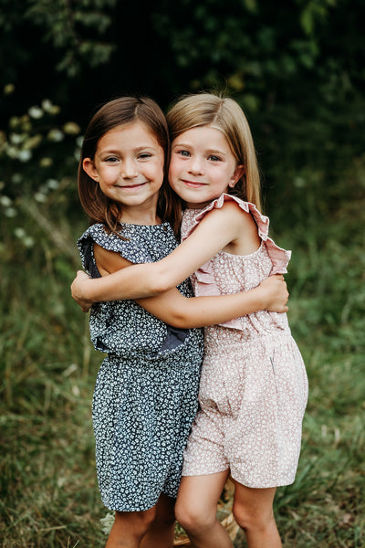Kids Organic Muslin Ruffle Jumper - Taffy Floral