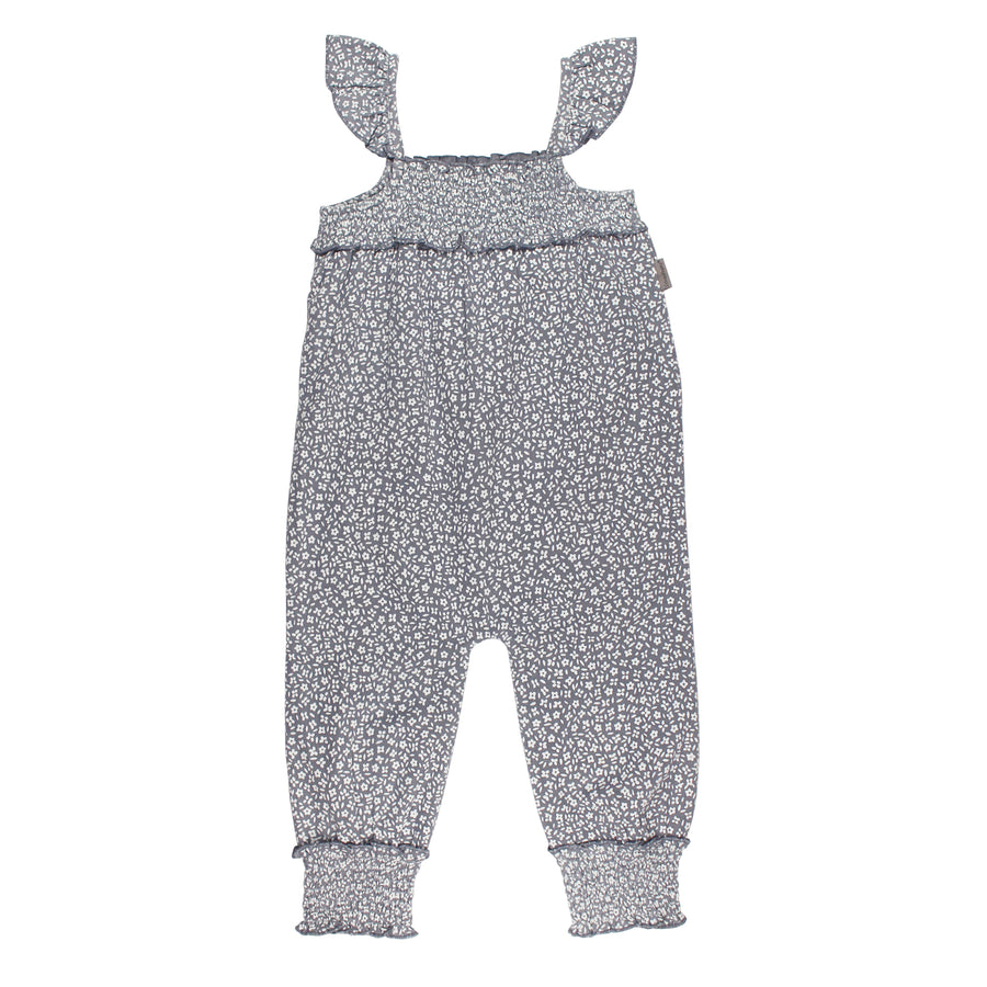 Kids Organic Muslin Sleeveless Romper - Blueberry Floral