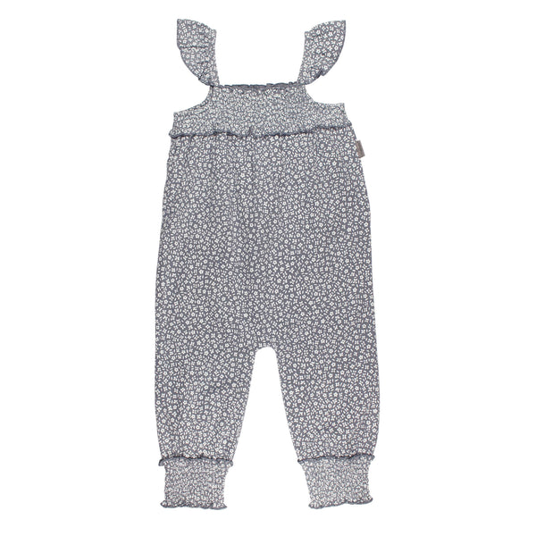 Kids Organic Muslin Sleeveless Romper - Blueberry Floral