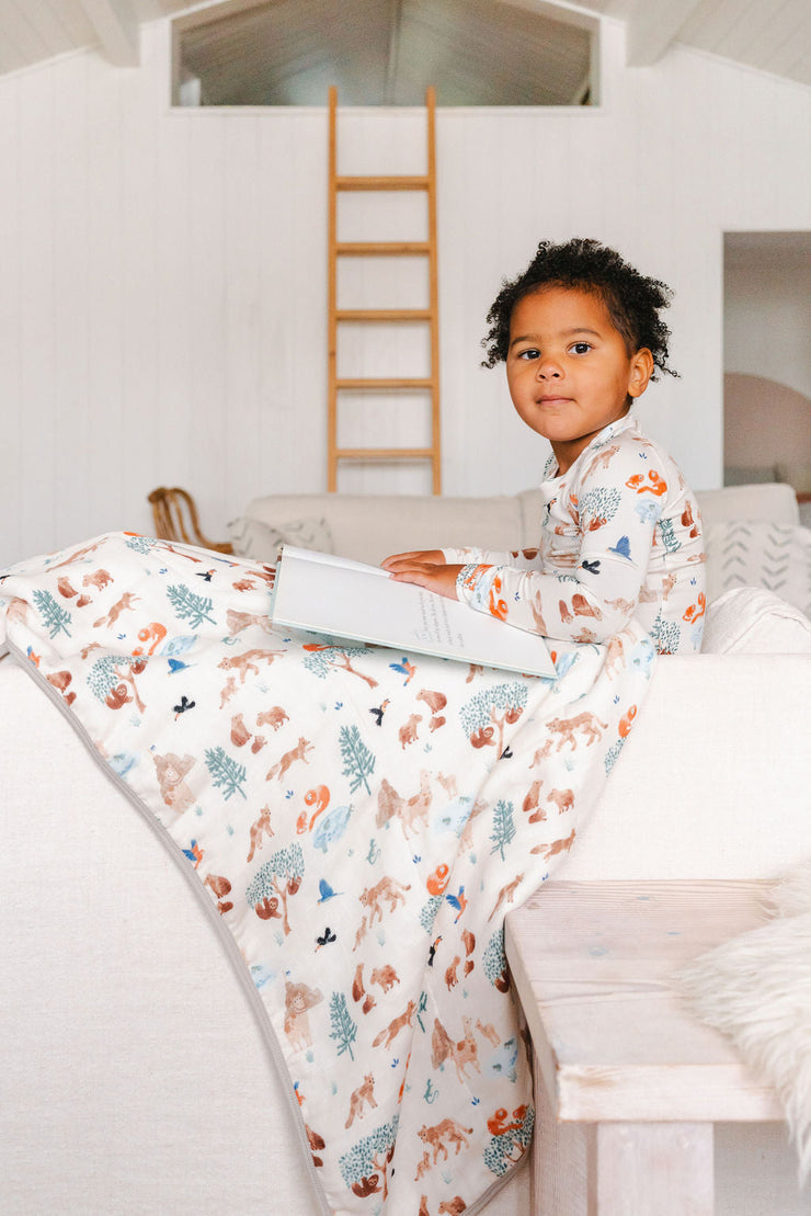 Muslin Quilt Blanket - Llama Adventures
