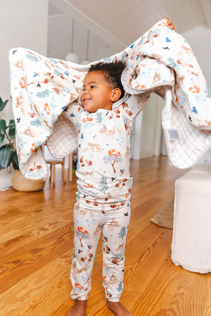 Muslin Quilt Blanket - Llama Adventures
