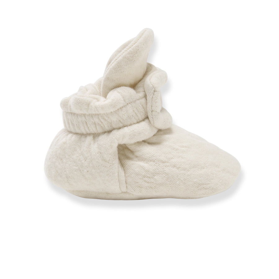 Quilted Organic Cotton Booties - Oat