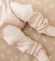 Quilted Organic Cotton Booties - Ranunculus