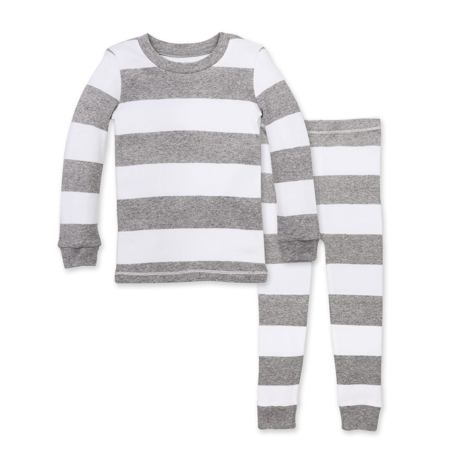 Rugby Stripe Organic Cotton Two Piece Pajamas