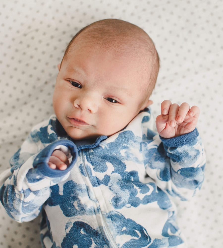 Moonlight Clouds Organic Sleep & Play (Loose Fit) - Blue Creek