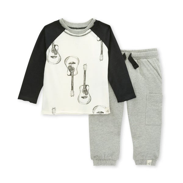 Acoustic Guitar Organic Tee & French Terry Pant Set