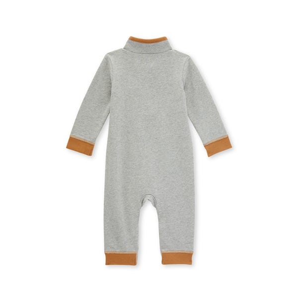 Organic French Terry Collared Jumpsuit - Heather Gray