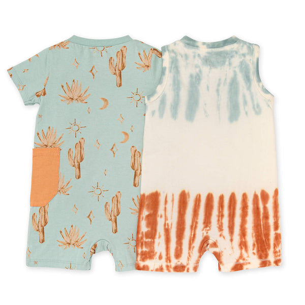 2 Pack Desert Daze Romper Set - Sea Foam Blue