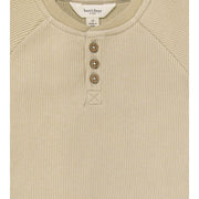 Ribbed Henley Tee & Short Set - Fossil