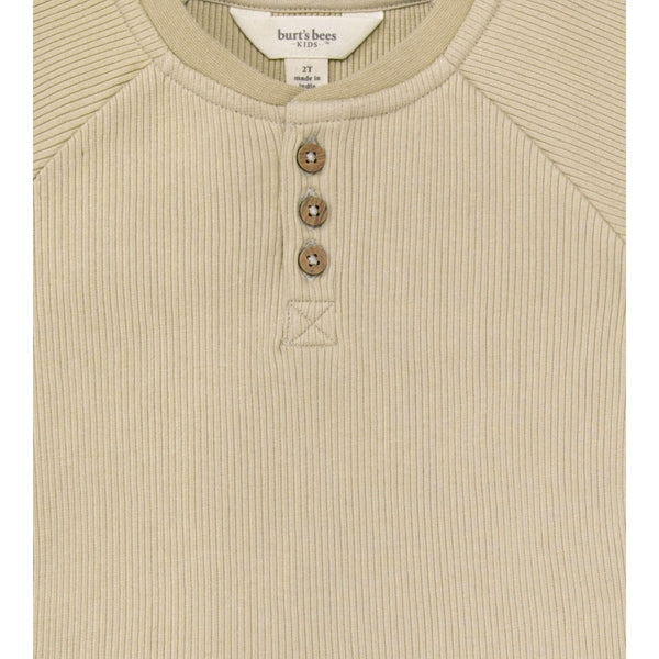 Ribbed Henley Tee & Short Set - Fossil