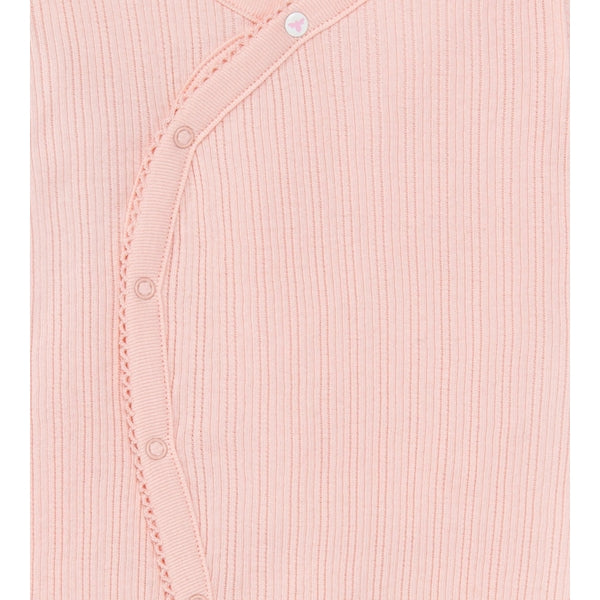 Sweet Rib Organic Cotton Wrap Jumpsuit - Pink Pearl