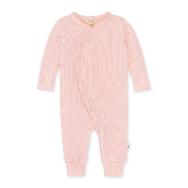 Sweet Rib Organic Cotton Wrap Jumpsuit - Pink Pearl