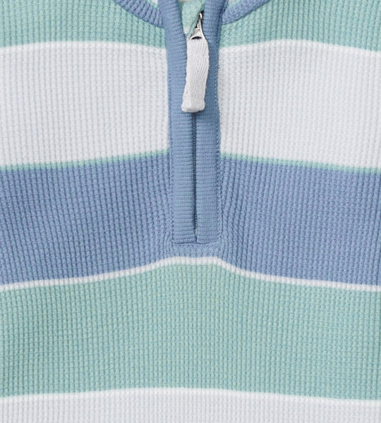 Quarter Zip Organic Baby Jumpsuit - Around the World
