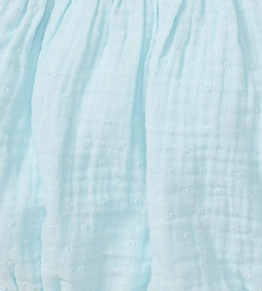 Dotted Muslin Organic Baby Girl Romper - Blue Herizon