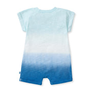 Double Dip Dye Organic Baby Boy Romper - Blue Herizon