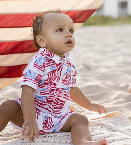 Majestic Flags Organic Cotton Baby Boy Romper
