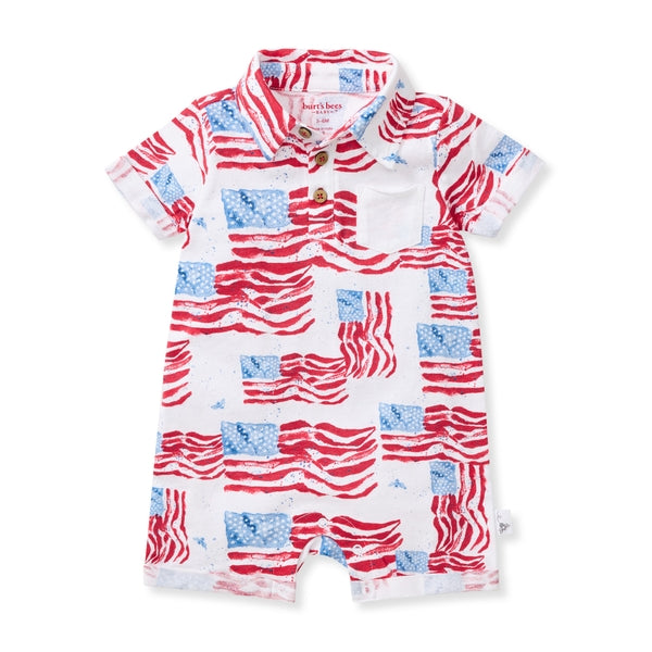 Majestic Flags Organic Cotton Baby Boy Romper