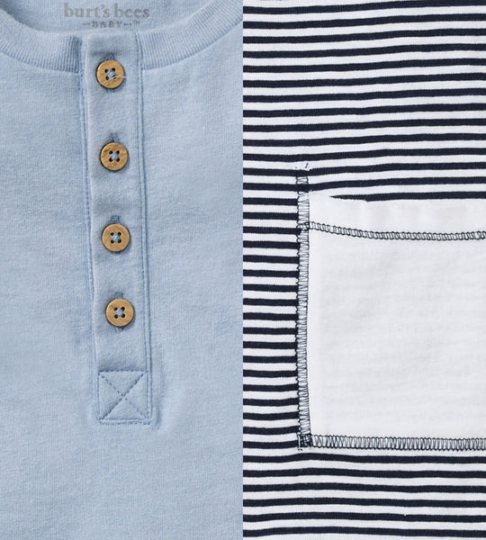 2 Pack Classic Stripe Baby Boy Romper Set