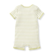 Rib Stripe Romper - Mint Tea