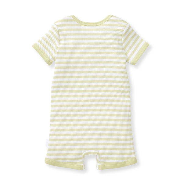 Rib Stripe Romper - Mint Tea