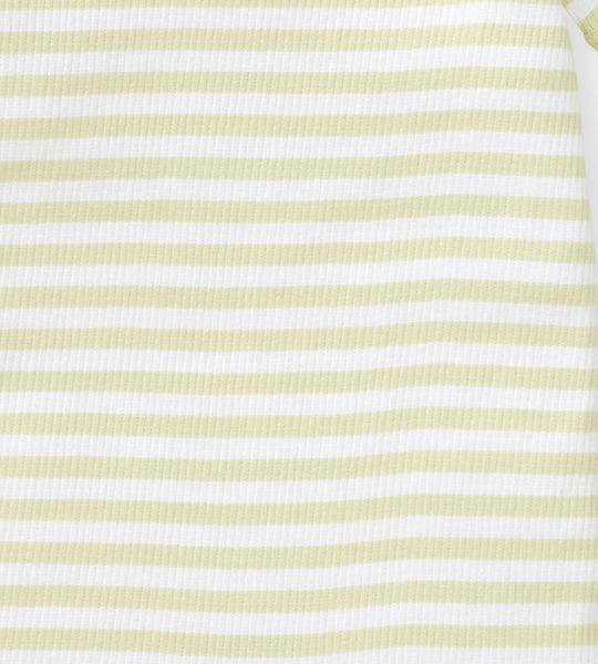 Rib Stripe Romper - Mint Tea