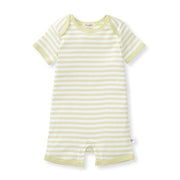 Rib Stripe Romper - Mint Tea