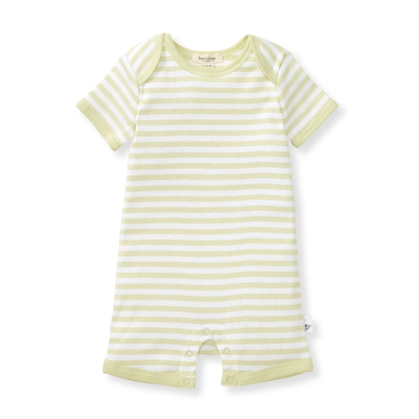 Rib Stripe Romper - Mint Tea