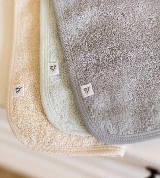 Organic Solid Terry Washcloths 3 Pack - Quarry